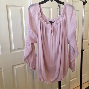 Express Chiffon Peasant Blouse in Blush
